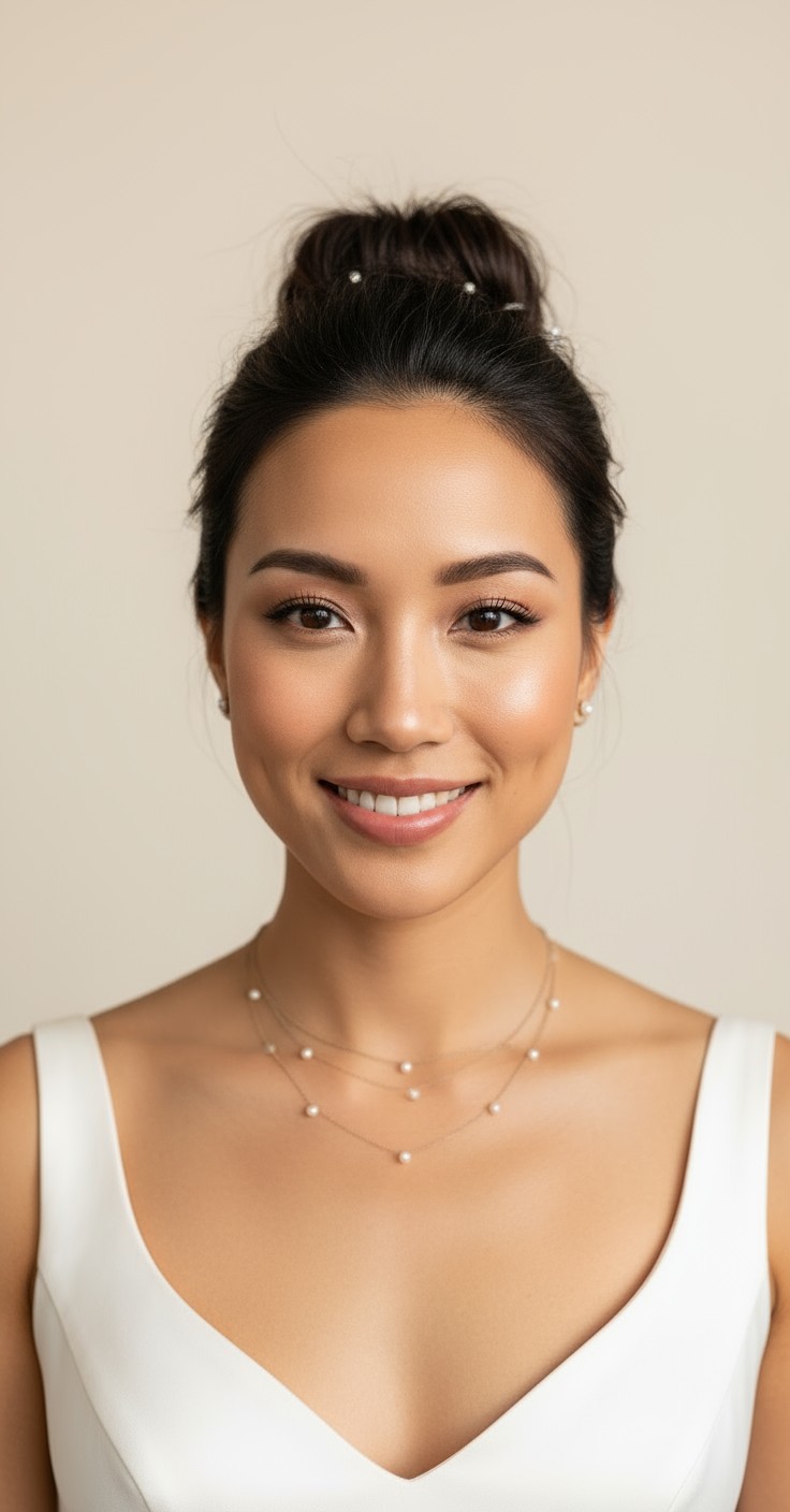 After High Messy Bun Wedding Hair